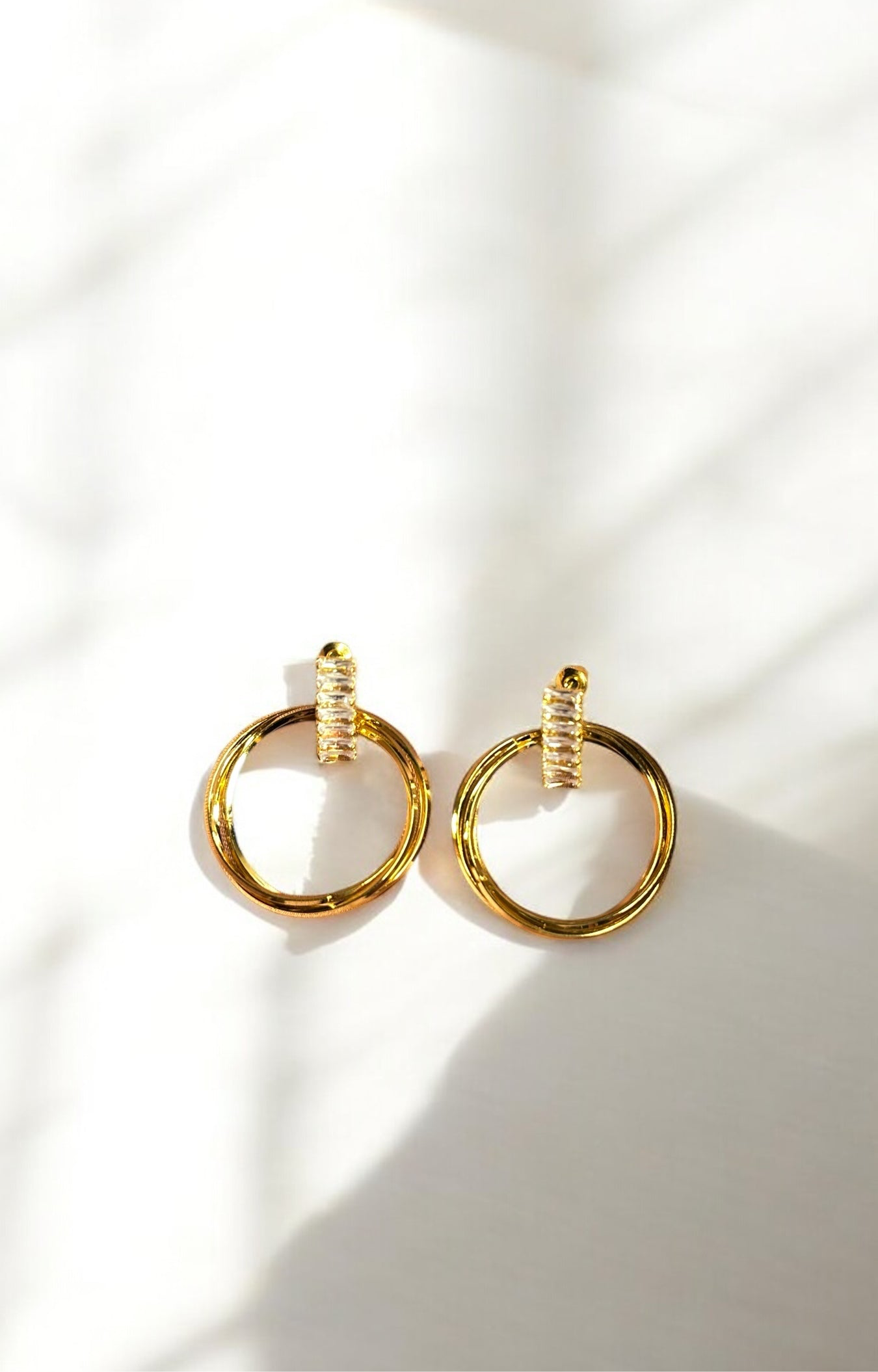 “Golden Hoop Crystal Earrings”