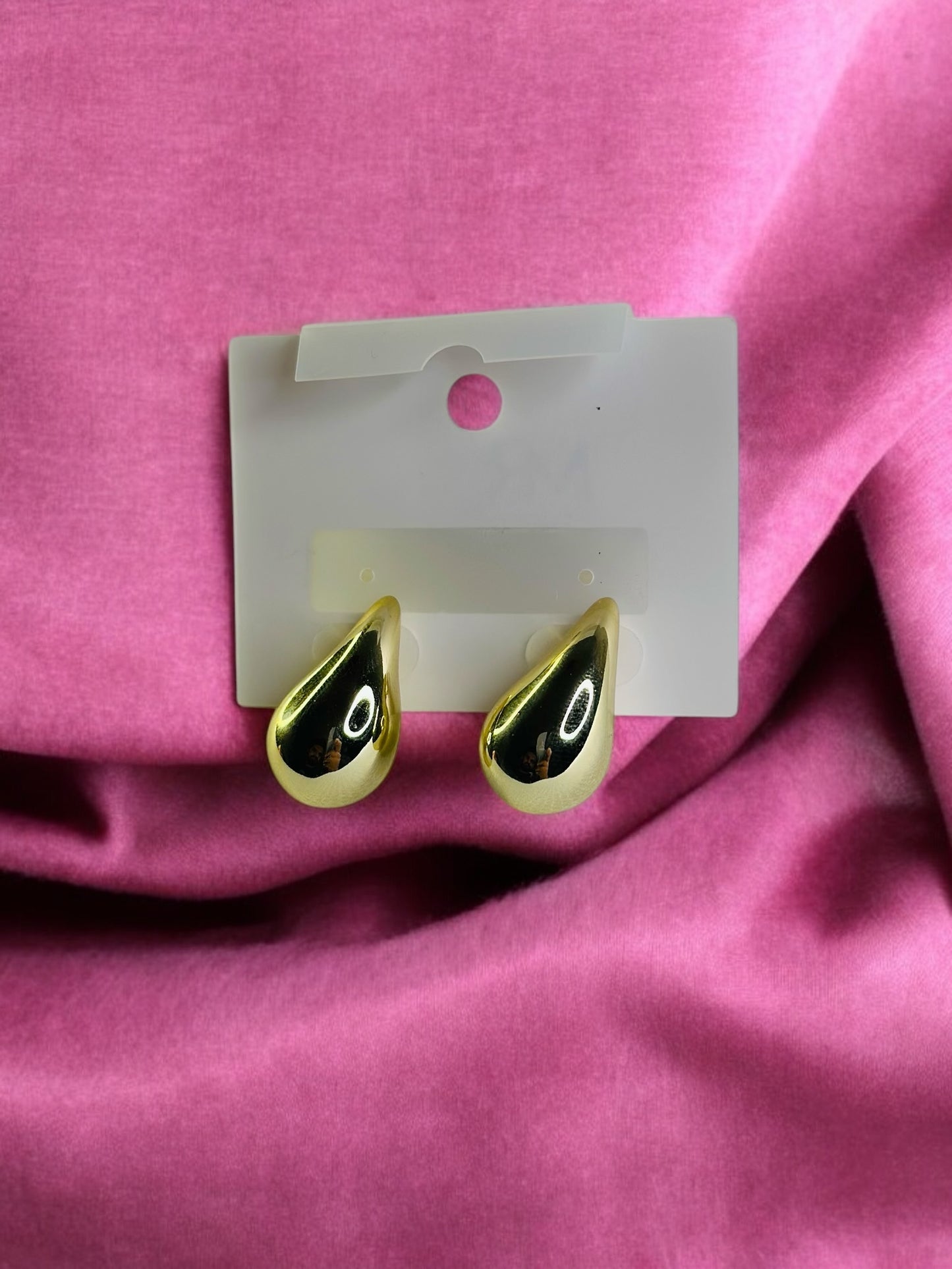 Teardrop Stud Earrings in Gold and Silver